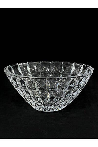 isra kristal Crystal Look Glass Bowl - Stylish Salad Bowl, Fruit Bowl and Presentation Bowl