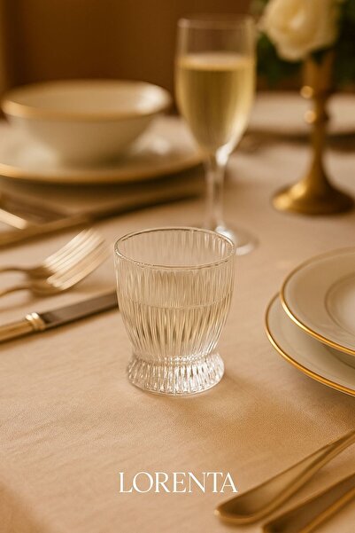 isra kristal Crystal Cut Patterned Glass Soft Drink Glasses Set of 6 - Luxury Water and Beverage Glasses