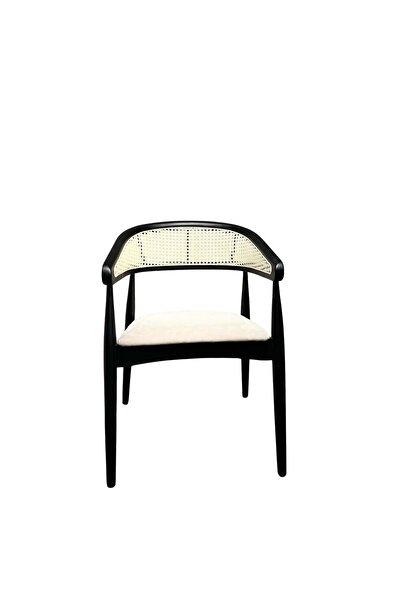 Gazzini Furniture Gazel Hasırlı Beyaz Teddy Kumaş Hazeran Model Siyah Ahşap B...