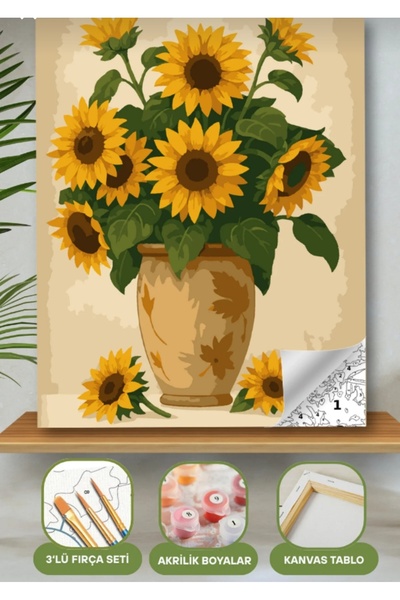 Denic Hobi Sayılarla Boyama Seti 40x50 Cm (Çıtalı) Fırça Boya Dahil Numaralı ...