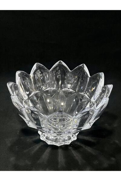 isra kristal Crystal Look Glass Bowl - Stylish Salad Bowl, Fruit Bowl and Presentation Bowl