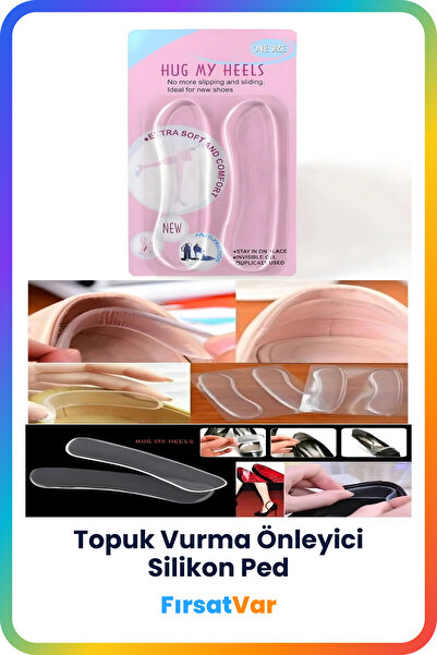 FırsatVar Topuk Vurma Önleyici Topuklu Ayakkabı Topuk Yastığı Silikon Ayak Ko...