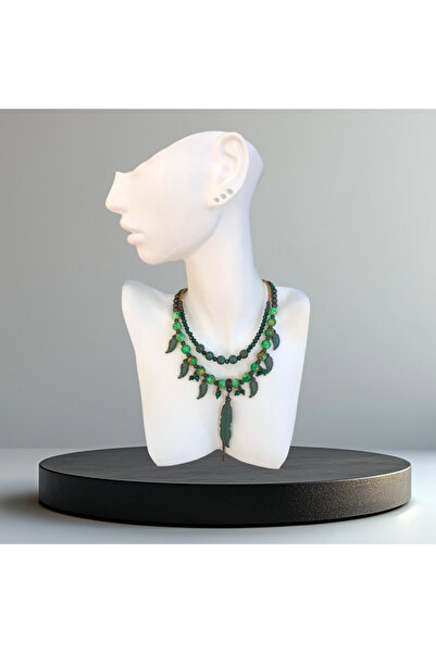 Alyas Aksesuar Handmade Green Bead Necklace
