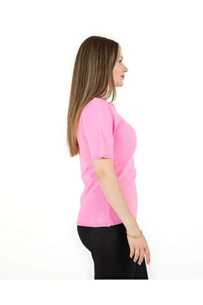 Sortie Short Sleeve Crew Neck Regular Fit Knitwear Sweater Pink