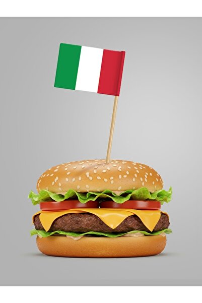 AYKUT OFSET 50 قطعة من أعواد الأسنان الإيطالية مع علم إيطاليا، أعواد أسنان لل...