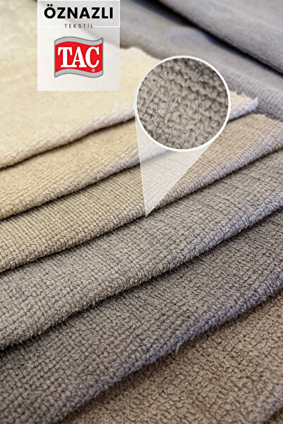 Taç Taş Rengi Şönil Dokulu Fon Perde | Pilesiz Ekstraforlu Büzgülü Model – Kol Bağı Dahil - Modern