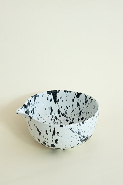 Beige & Stone Ceramic Matte Black Speckled Matcha Bowl