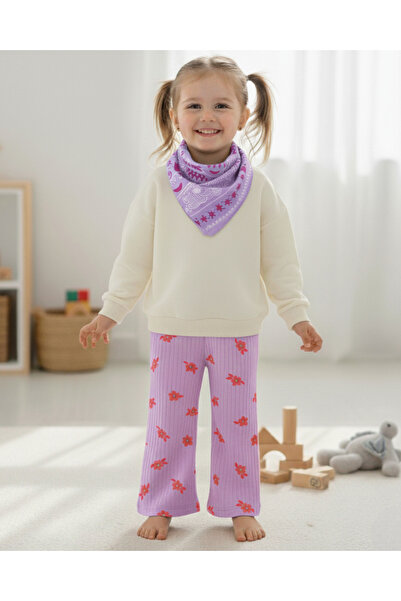 voyyo kids baby Set de 3 piese șic sezonier pentru fetiță, cu eșarfă cu model etnic și pantaloni largi