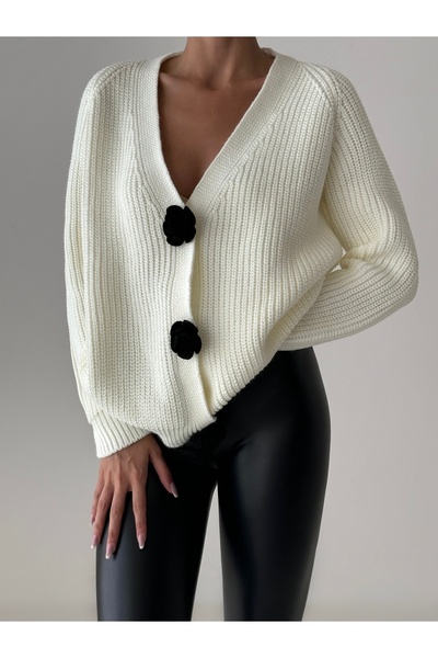 İLKCET MODA سترة نسائية كبيرة الحجم - مزينة بأزرار