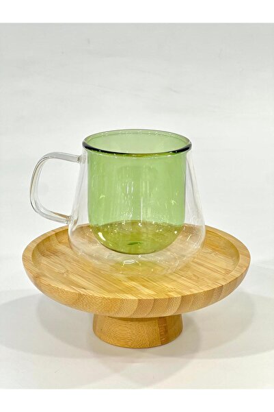 isra kristal Double Wall Colored Glass Mug – Heat Resistant Coffee and Tea Cup