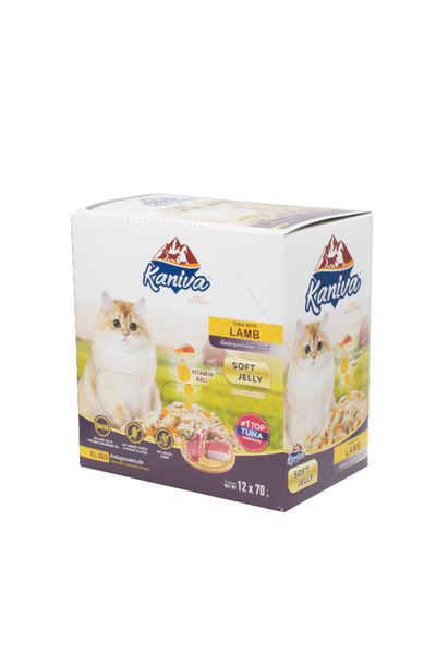 Kaniva كارتون كانيفا تونه مع اللحم الضاني طعام رطب للقطط الصغيره والكبيره في ...