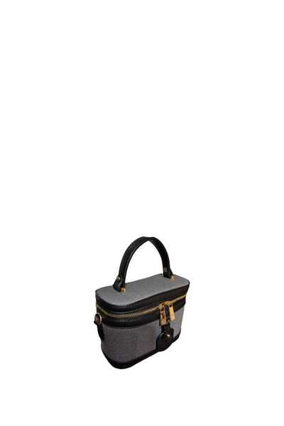 Senna Collection Stylish Box Bag Model Linen Black