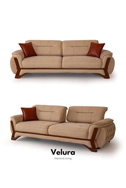 Velura Home & Living Milda Sırt Mekanizmalı Üç Adet Üçlü Kanepe & 3'lü Koltuk...