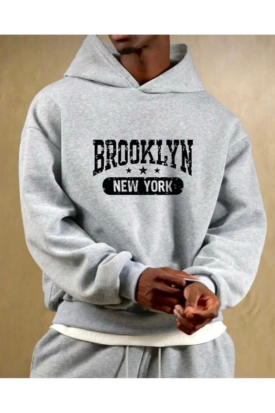 FUFLUNS سترة رياضية بقلنسوة للجنسين مطبوعة بحجم كبير