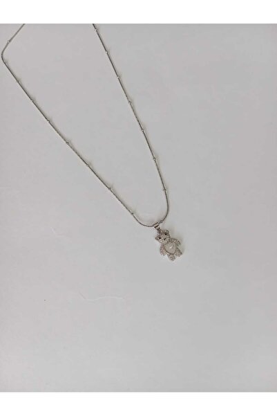 ÖZÜM TAKI Labubu Stainless Steel Necklace Silver Color