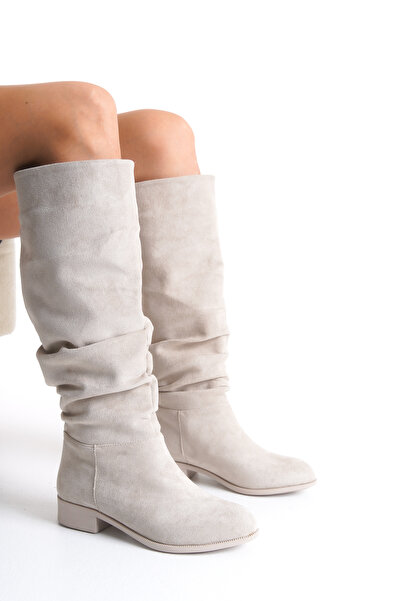 MARSEDO Жіночі круглі черевики на підборах Stela бежеві замшеві