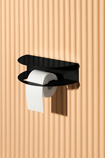 VENON Μαύρη μεταλλική θήκη χαρτοπετσέτας τουαλέτας Ημικυκλική θήκη χαρτοπετσέτας WC Care Special Series