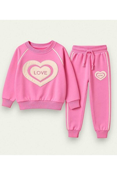 ÖYKÜ KİDS Girl's Heart Love Patterned School Tracksuit