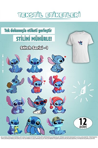 AGG Reklam Ütü Ile Yapışan Kıyafet Etiketi Stitch 12li Set