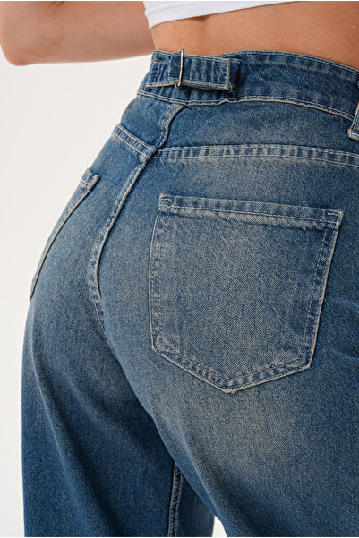 Semesia Kemer Tokalı Baggy Jean