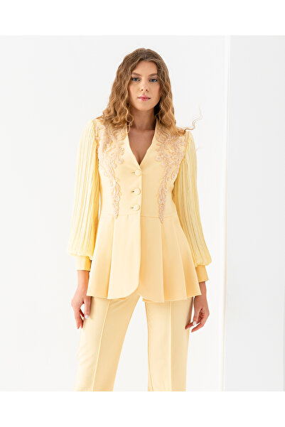 VUNTAL Lace Embroidered Flounce Jacket Double Suit
