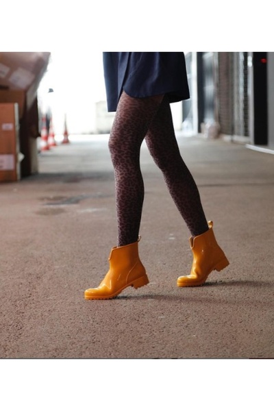 Dore Çorap Leopar Desenli Külotlu Çorap - Gri