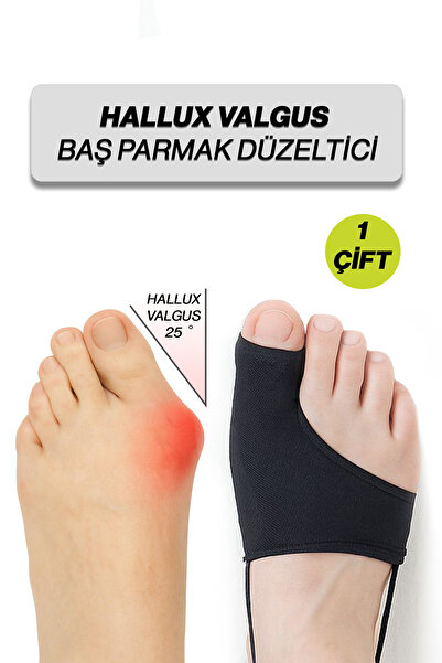 Exland Hallux Valgus Baş Parmak Düzeltici Çorap – Çift Silikon Destek + Kaymaz Topuk Lastiği