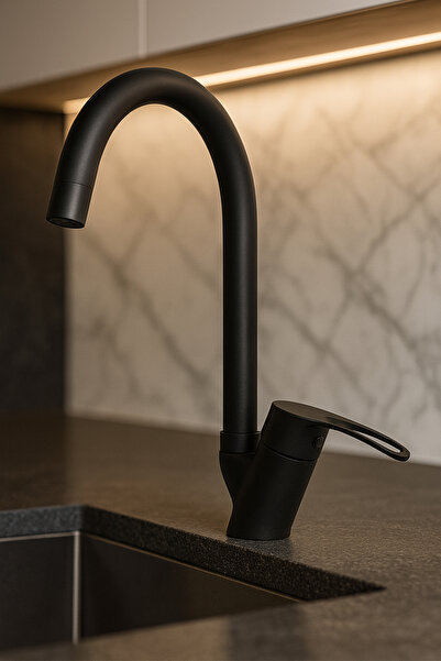 KUSTAR Cambridge Tam Siyah Mutfak Evye Bataryası