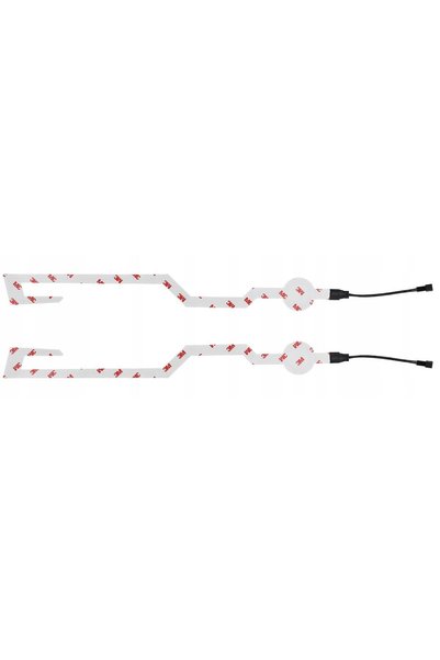 All Set 2 benzi LED pentru iluminarea căștii de motocicletă, albe, telecomandă cu fir, funcționare cu baterii