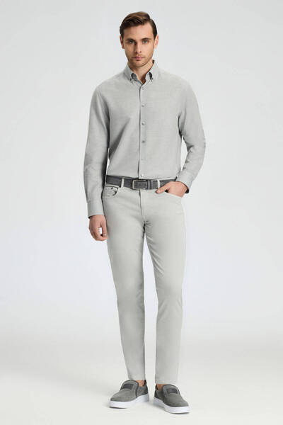 Hemington Slim Fit 5 Cep Açık Gri Chino Pantolon