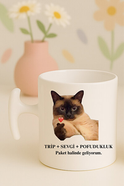 Witchy Co Trip Sevgi Pofudukluk Yazılı Kedili Komik Kupa Bardak, Hammer Kulpl...