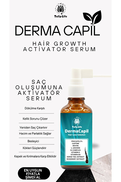 Tuliplife DermaCapil Dökülme Karşıtı ve Saç Oluşumuna Etkili Formül Procapil (%5) Serum 60 ml