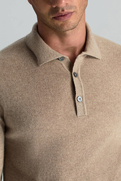 Hemington Polo Yaka Saf Kaşmir Camel Kazak