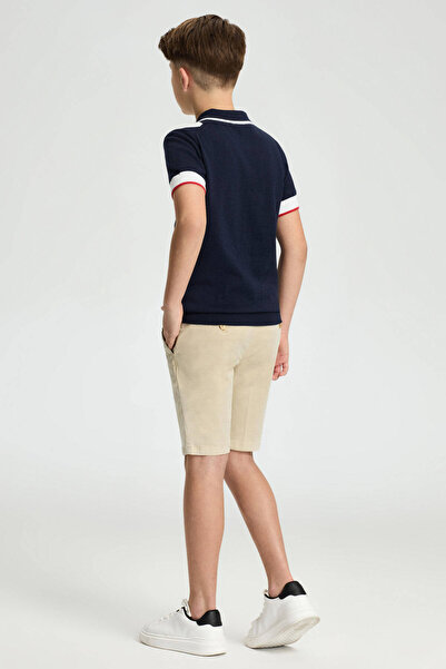 Hemington Navy Blue Red Diamond Pattern Children's Knitwear Polo