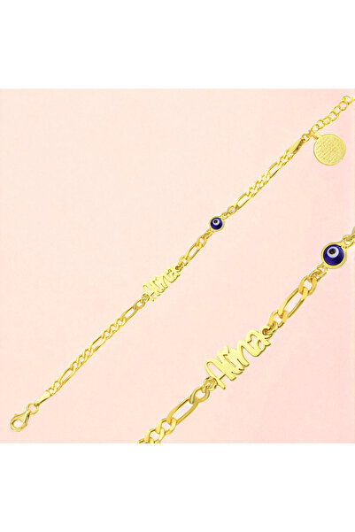 LITTLELUXE 925 Ayar Gümüş Kız Bebek Künyesi, İsimli Bebek Künyesi, Ayetel Kürsi Dualı Gümüş Bebek Künyesi Altın