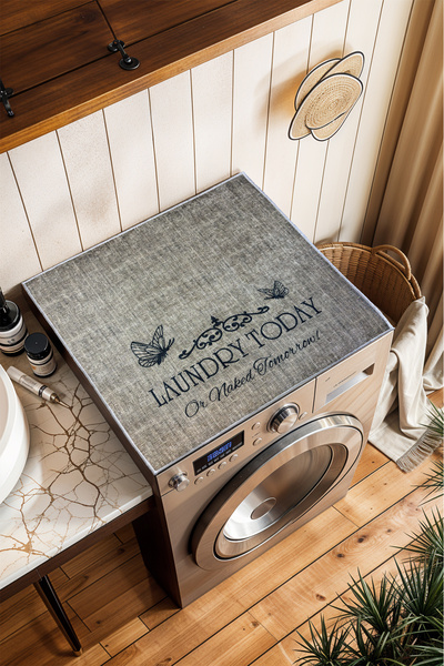 Homefesto CMŞ13 مع قاعدة مضادة للانزلاق - غطاء غسالة حصيرة حديث قابل للغسل