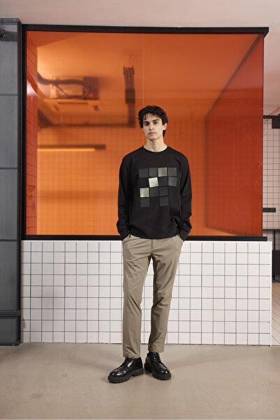 GMG FIRENZE Світшот для чоловіків Regular Fit з принтом на комірі