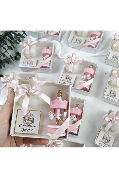 3DLuxeDekor Doğum Hediyesi, Hoşgeldin Bebek Atlı Karınca, Mum, Çikolatalı Set...