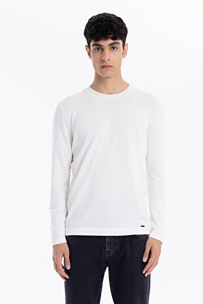 GMG FIRENZE Мъжки трикотажен пуловер с облегаща кройка и обло деколте