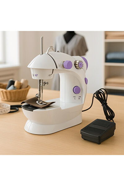 TEHNOSHOP Portable, pedal-operated, compact electric sewing machine