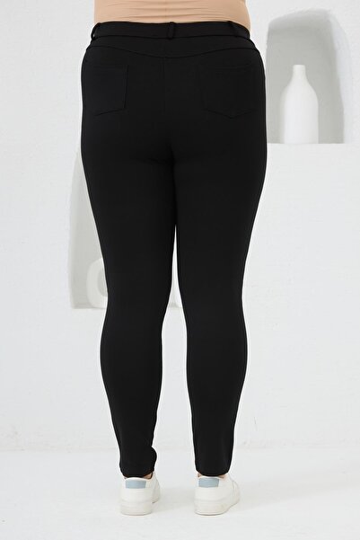 RMG Black Large Size Steel Knitted Leggings