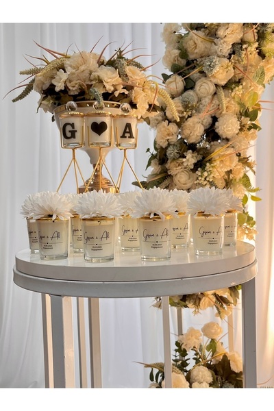 Hediyelikleri 25 Adet Cam Shot Bardağı Mum - Nişan, Söz, Doğum Günü, Mevlüt V...