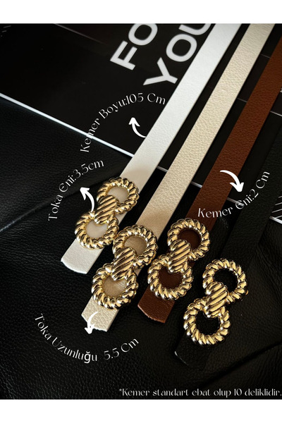 Fiori Pachet de 4 produse de ofertă - centură subțire cu cataramă aurie pentr...