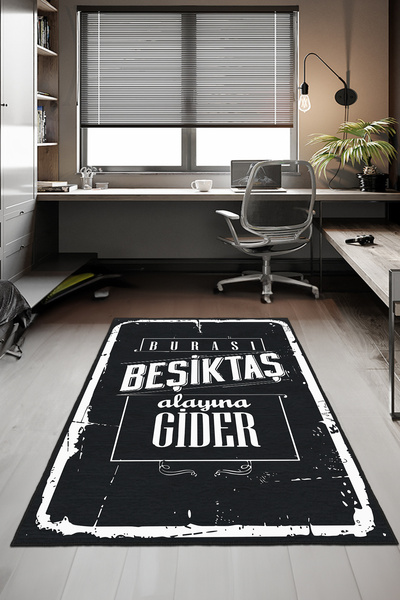 Homefesto Dekoratif Özel Tasarım Yıkanabilir,İnce, Kaymaz Tabanlı, Modern Gen...
