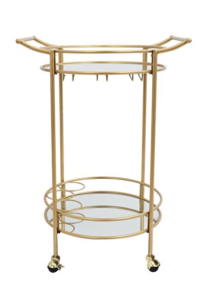 Hitit Dekorasyon Leala Gold Metal&cam Servis Arabası