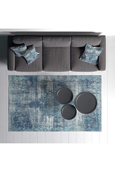 Homefesto Dekoratif Pamuklu Dokuma Taban Makine Dokuması, Ince Leke Tutmaz Yıkanabilir Modern Oda Halısı