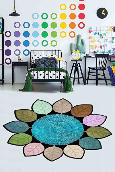 Homefesto Yuvarlak Halı,dekoratif , Özel Tasarım , Modern,ince Kaymaz Tabanlı...