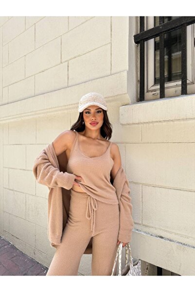 DEHA textile Winter Season Product 3-Piece Set with Pants Soft Beard Wool Yarn Height Standard Size