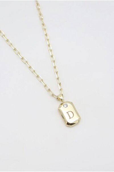 TUĞÇE TURAP 14K Çelik Harf Kolyeler (60 cm) – D harfi