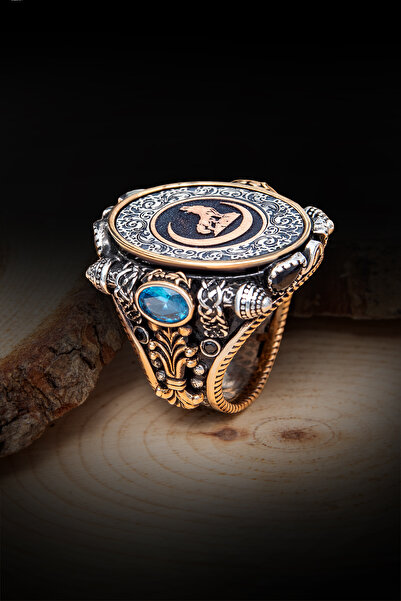 ALYANSEVİM Bozkurt İslam Usta Koleksiyonumuzdan 925 Ayar Erkek Gümüş Yüzük